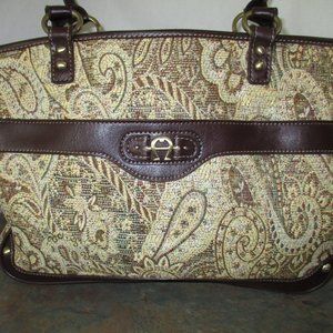 Etienne Aigner Leather & woven tapestry PURSE